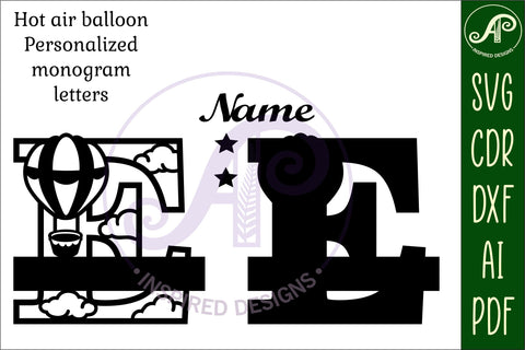Hot Air Balloon Letter E SVG File SVG APInspireddesigns 