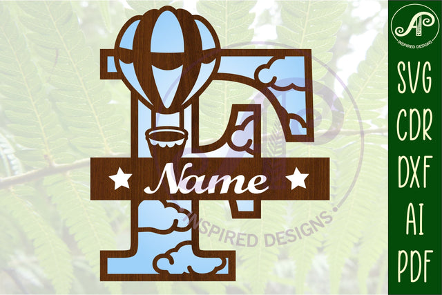 Hot Air Balloon Letter F SVG File SVG APInspireddesigns 