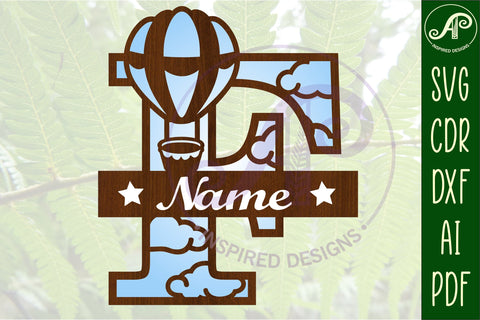 Hot Air Balloon Letter F SVG File SVG APInspireddesigns 