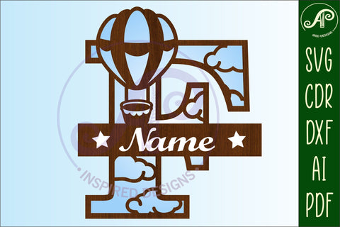 Hot Air Balloon Letter F SVG File SVG APInspireddesigns 