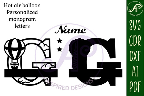 Hot Air Balloon Letter G SVG File SVG APInspireddesigns 