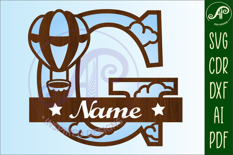 Hot Air Balloon Letter G SVG File SVG APInspireddesigns 