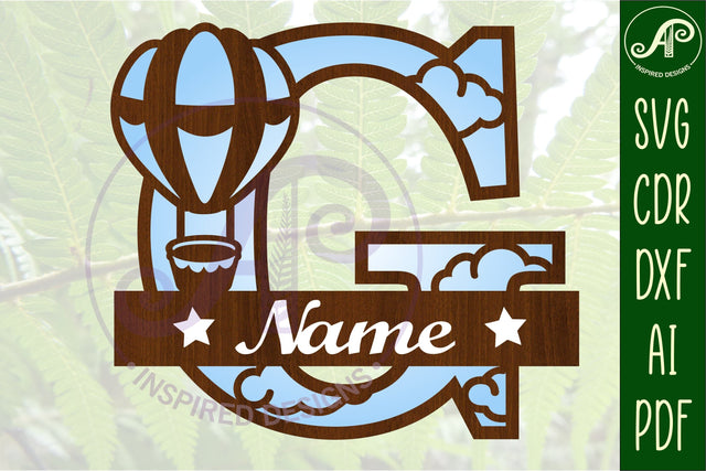 Hot Air Balloon Letter G SVG File SVG APInspireddesigns 