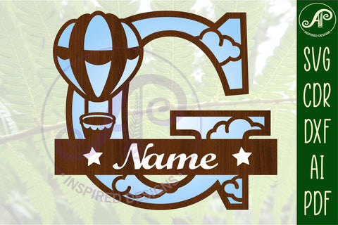 Hot Air Balloon Letter G SVG File SVG APInspireddesigns 