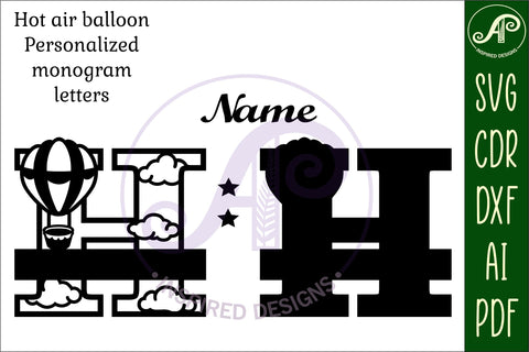 Hot Air Balloon Letter H SVG File SVG APInspireddesigns 