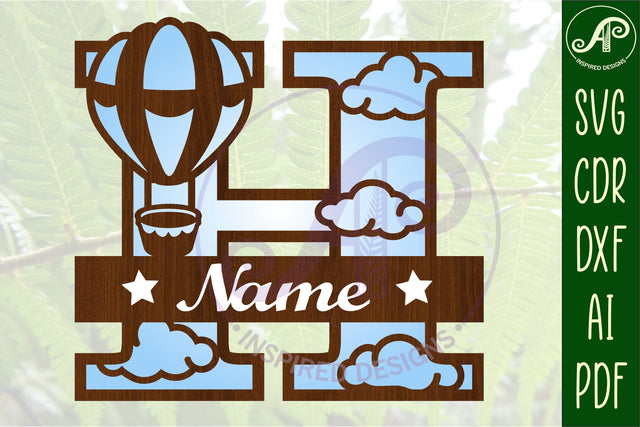 Hot Air Balloon Letter H SVG File SVG APInspireddesigns 
