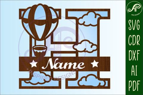 Hot Air Balloon Letter H SVG File SVG APInspireddesigns 