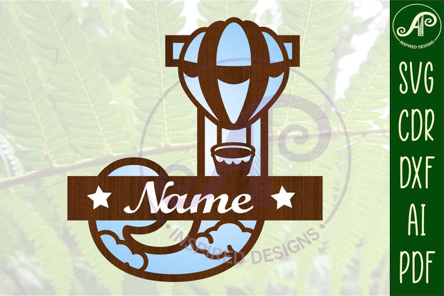 Hot Air Balloon Letter J SVG File SVG APInspireddesigns 