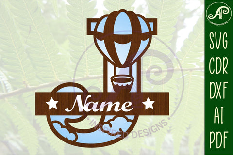 Hot Air Balloon Letter J SVG File SVG APInspireddesigns 
