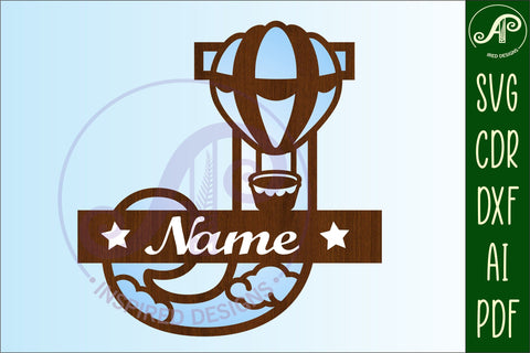 Hot Air Balloon Letter J SVG File SVG APInspireddesigns 