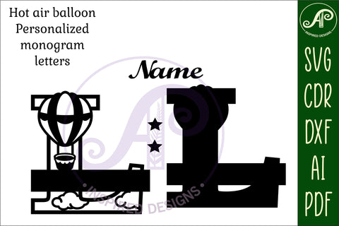 Hot Air Balloon Letter L SVG File SVG APInspireddesigns 