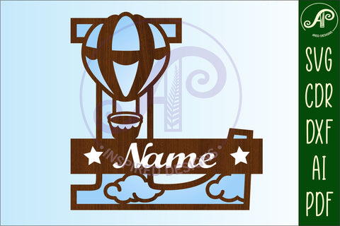 Hot Air Balloon Letter L SVG File SVG APInspireddesigns 