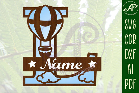 Hot Air Balloon Letter L SVG File SVG APInspireddesigns 