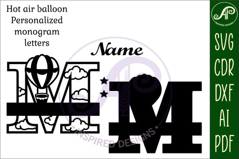 Hot Air Balloon Letter M SVG File SVG APInspireddesigns 