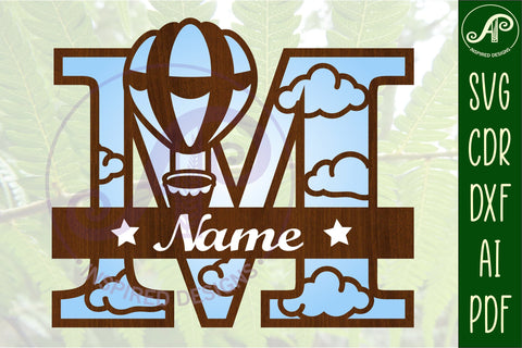 Hot Air Balloon Letter M SVG File SVG APInspireddesigns 