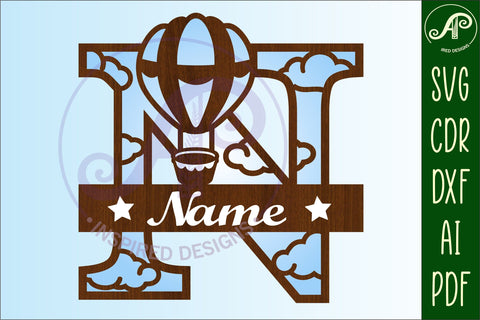 Hot Air Balloon Letter N SVG File SVG APInspireddesigns 