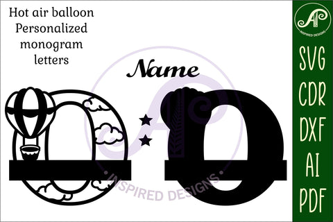 Hot Air Balloon Letter O SVG File SVG APInspireddesigns 