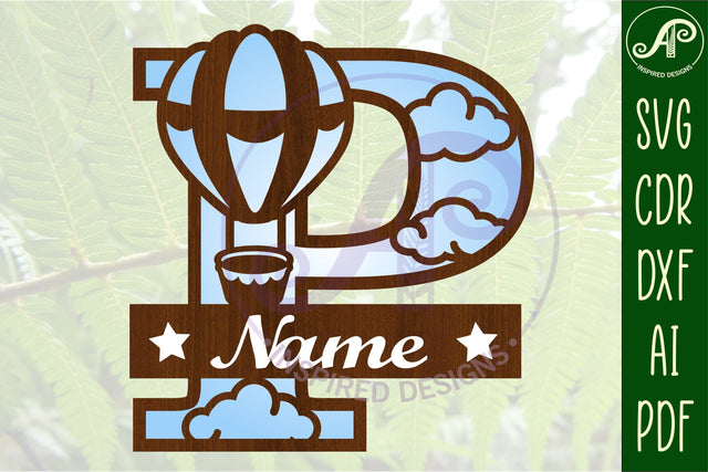 Hot Air Balloon Letter P SVG File SVG APInspireddesigns 