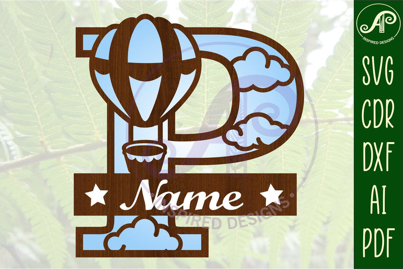 Hot Air Balloon Letter P SVG File SVG APInspireddesigns 