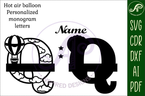Hot Air Balloon Letter Q SVG File SVG APInspireddesigns 