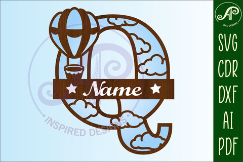 Hot Air Balloon Letter Q SVG File SVG APInspireddesigns 
