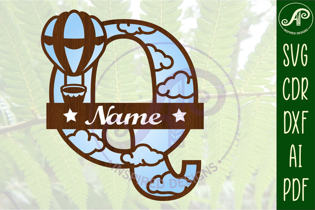 Hot Air Balloon Letter Q SVG File SVG APInspireddesigns 