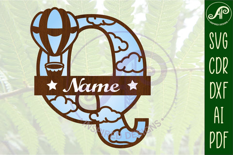 Hot Air Balloon Letter Q SVG File SVG APInspireddesigns 