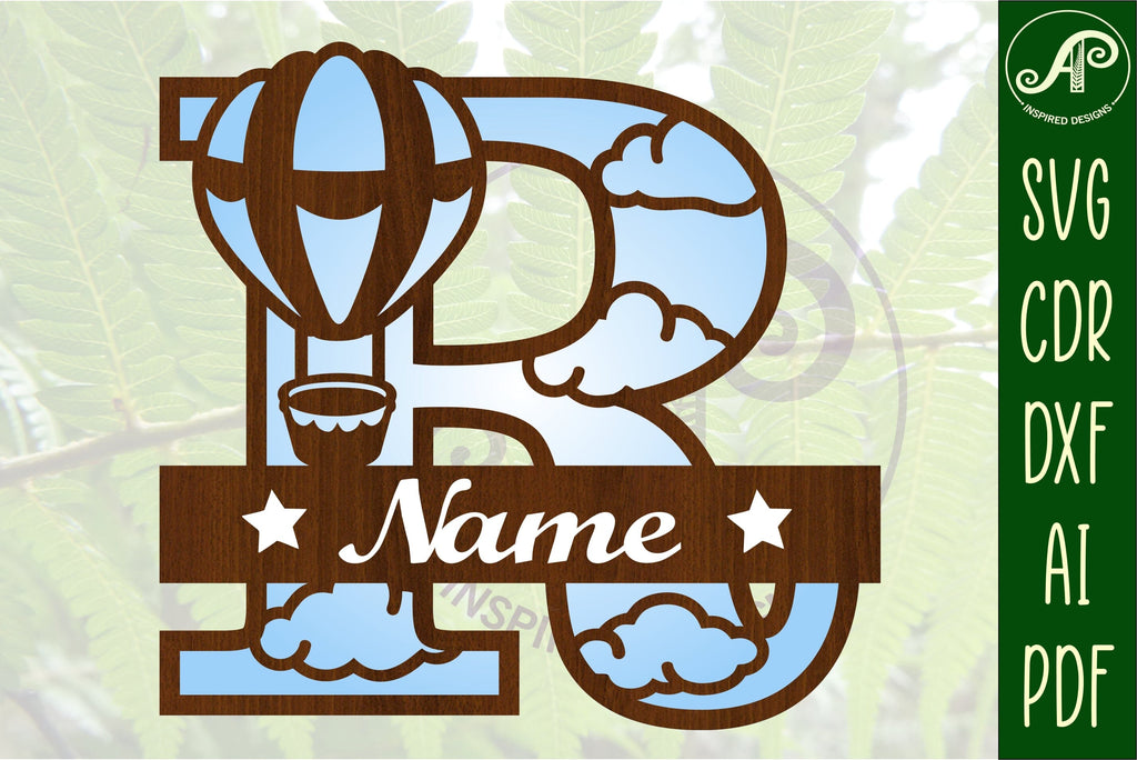 Hot Air Balloon Letter R SVG File - So Fontsy