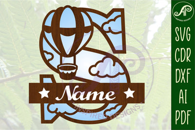 Hot Air Balloon Letter S SVG File SVG APInspireddesigns 