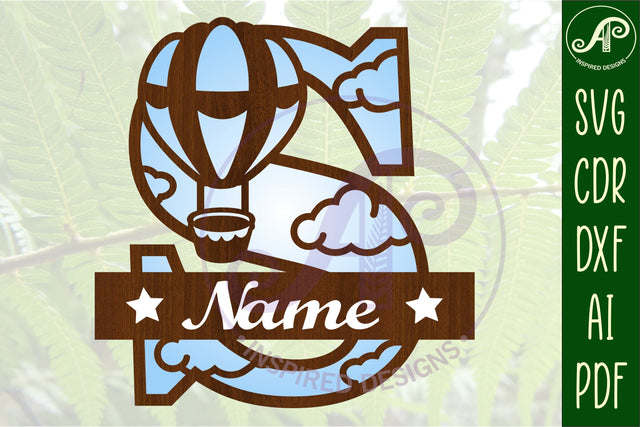 Hot Air Balloon Letter S SVG File SVG APInspireddesigns 