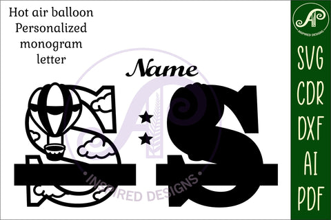 Hot Air Balloon Letter S SVG File SVG APInspireddesigns 