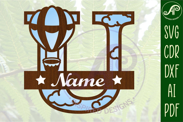 Hot Air Balloon Letter U SVG File SVG APInspireddesigns 