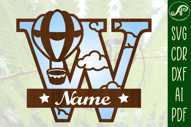 Hot Air Balloon Letter W SVG File SVG APInspireddesigns 