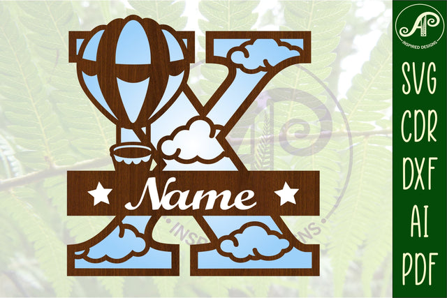 Hot Air Balloon Letter X SVG File SVG APInspireddesigns 