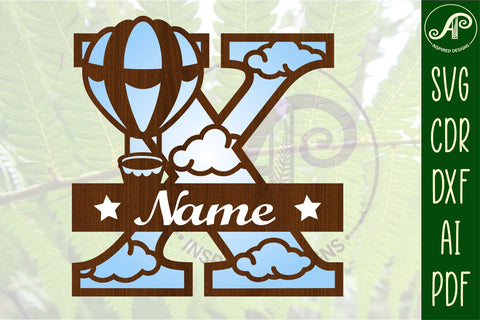 Hot Air Balloon Letter X SVG File SVG APInspireddesigns 