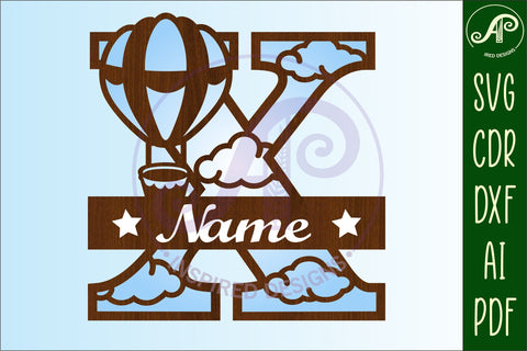 Hot Air Balloon Letter X SVG File SVG APInspireddesigns 