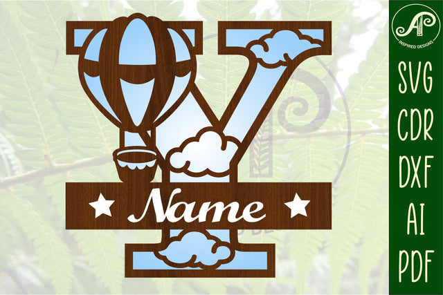 Hot Air Balloon Letter Y SVG File SVG APInspireddesigns 