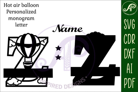 Hot Air Balloon Letter Z SVG File SVG APInspireddesigns 
