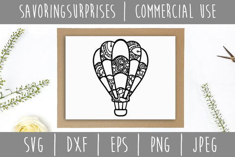 Hot Air Balloon Mandala Zentangle SVG SavoringSurprises 