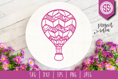 Hot Air Balloon Mandala Zentangle SVG SavoringSurprises 