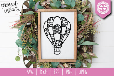 Hot Air Balloon Mandala Zentangle SVG SavoringSurprises 
