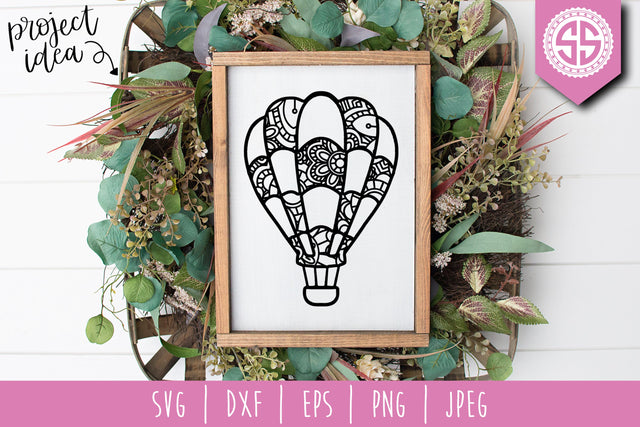 Hot Air Balloon Mandala Zentangle SVG SavoringSurprises 