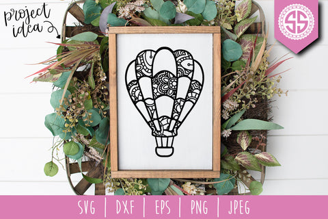 Hot Air Balloon Mandala Zentangle SVG SavoringSurprises 