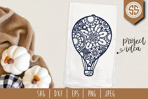 Hot Air Balloon Mandala Zentangle SVG SavoringSurprises 