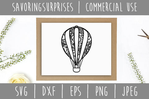 Hot Air Balloon Mandala Zentangle SVG SavoringSurprises 