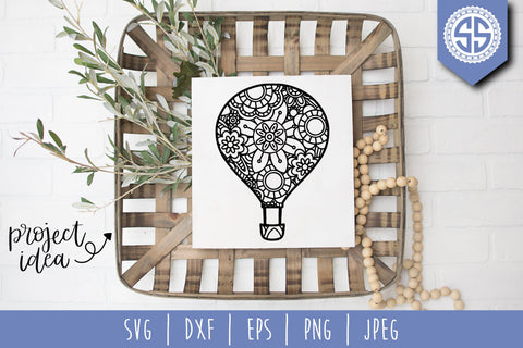 Hot Air Balloon Mandala Zentangle SVG SavoringSurprises 