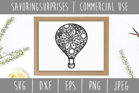 Hot Air Balloon Mandala Zentangle SVG SavoringSurprises 