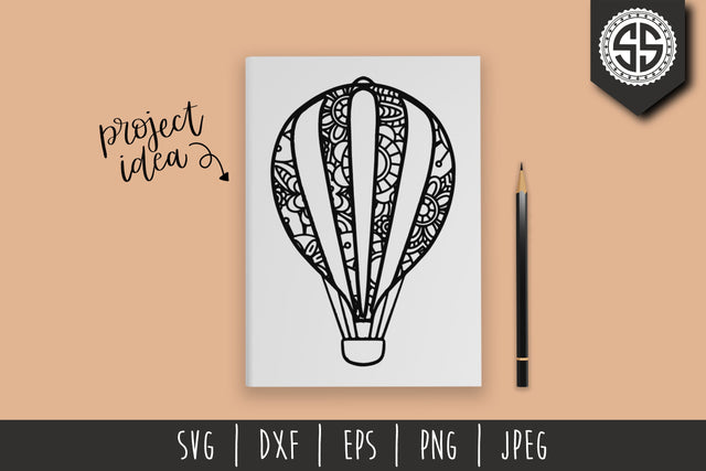 Hot Air Balloon Mandala Zentangle SVG SavoringSurprises 