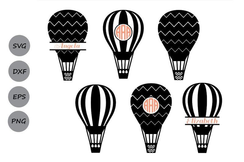 Hot Air Balloon Monogram| Balloon SVG Cut Files SVG CosmosFineArt 