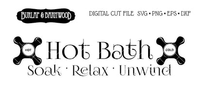 Hot Bath SVG Burlap and Barnwood 